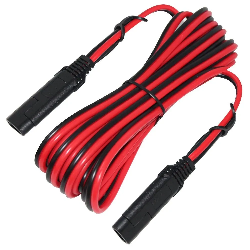24V With10A Fused 2 Feet 16AWG Gauge Copper Wire for Motorcycle Battery Charging Cable Ring Terminal Wiring Harness 2-Pin Quick Disconnect Plug SAE Battery Extension Cable 12V 