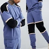 Drop shoulder color block men sweat suits