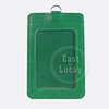 Factory directly sale pu leather green badge necklace id card holder for military id holder