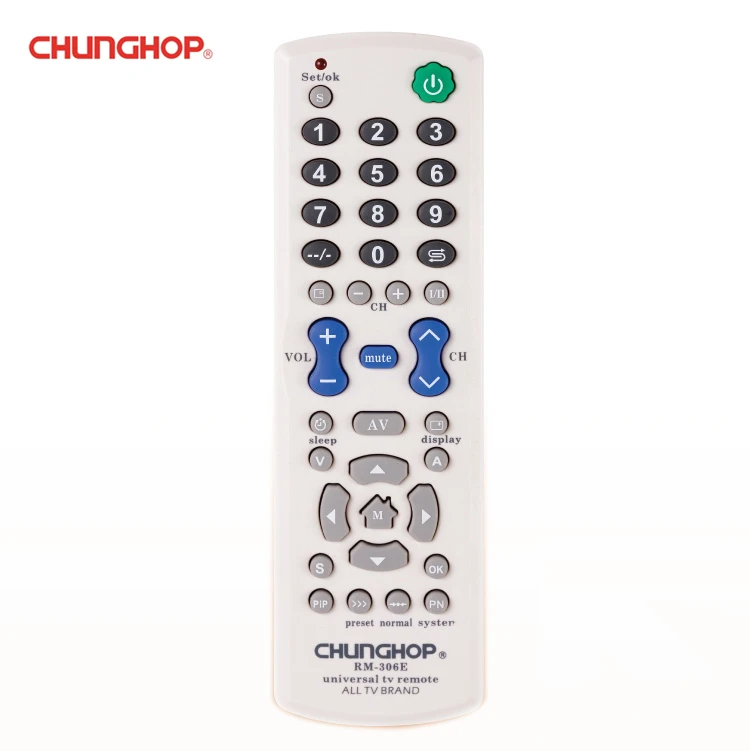 

Chunghop RM-306E Factory Wholesale New ABS Universal TV Remote Control, Black
