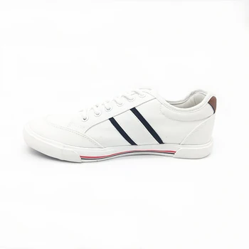 white canvas running shoes