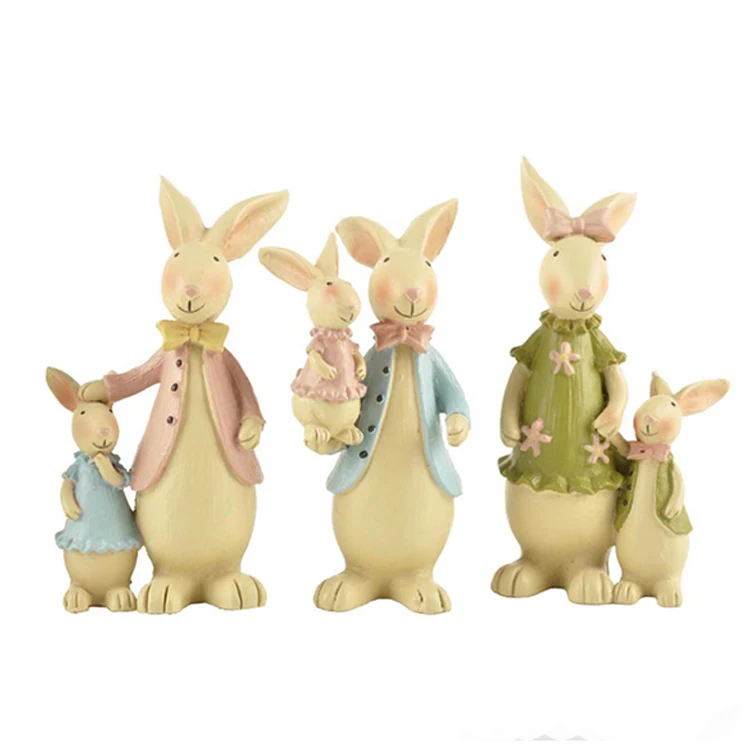 Resin handmade customized decoration easter rabbit bunny statue