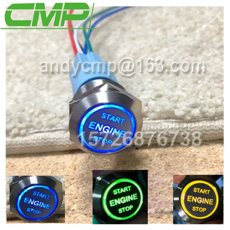 Custom-made 15A ENGINE START STOP Push Button Power Switch CE TUV Waterproof IP67 for Motorcycle / Car/ Boat/Trike Vehicles