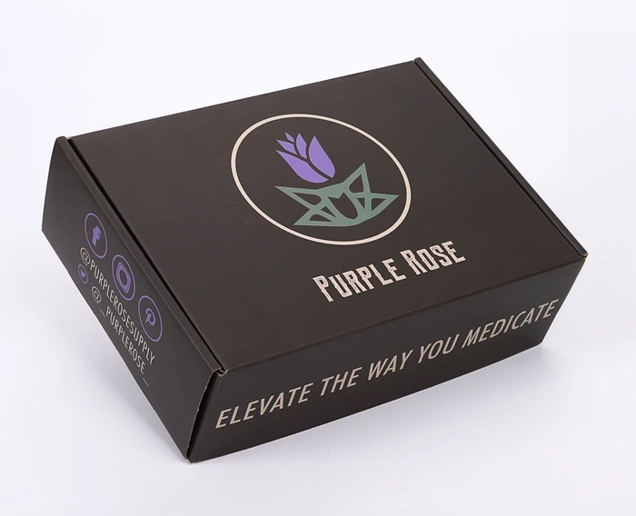 Rigid Custom Flat Pack Cardboard Literature Box Mailers Black Packaging