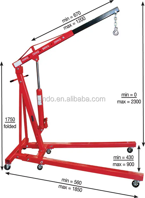 Hydraulic Pick Up Shop Crane folding mini crane Products from Shandong