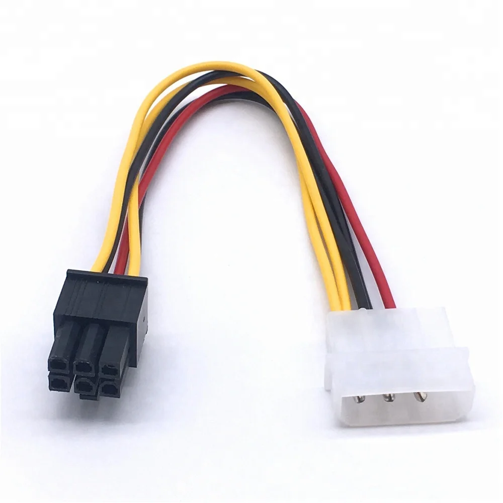 Express PCIE Female Power Adapter Cable Cordv  YF 4 Pin Molex Male to 6 Pin PCI 