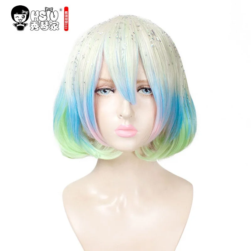 

[Free sample] HSIU Land of the Lustrous Diamond Hoseki no Kuni Cosplay Wig Costume Woman short Adult Wig Anime Game Hair wig