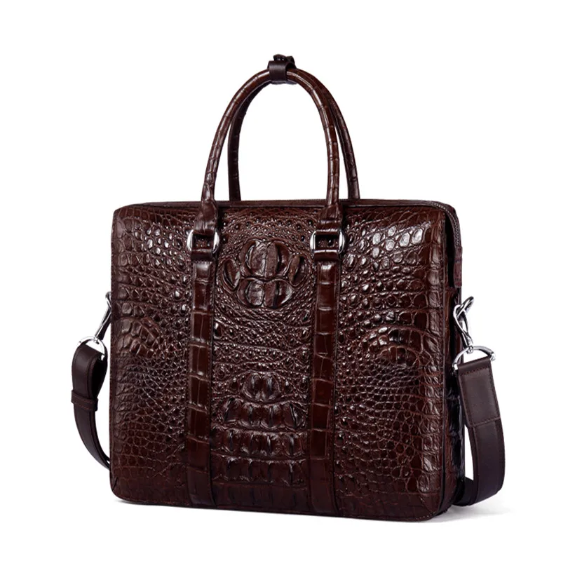 MX-007 Business Laptop Handbag Crocodile Genuine Leather Male Top-handle Men Messenger Bags Alligator Shoulder Tote Bag