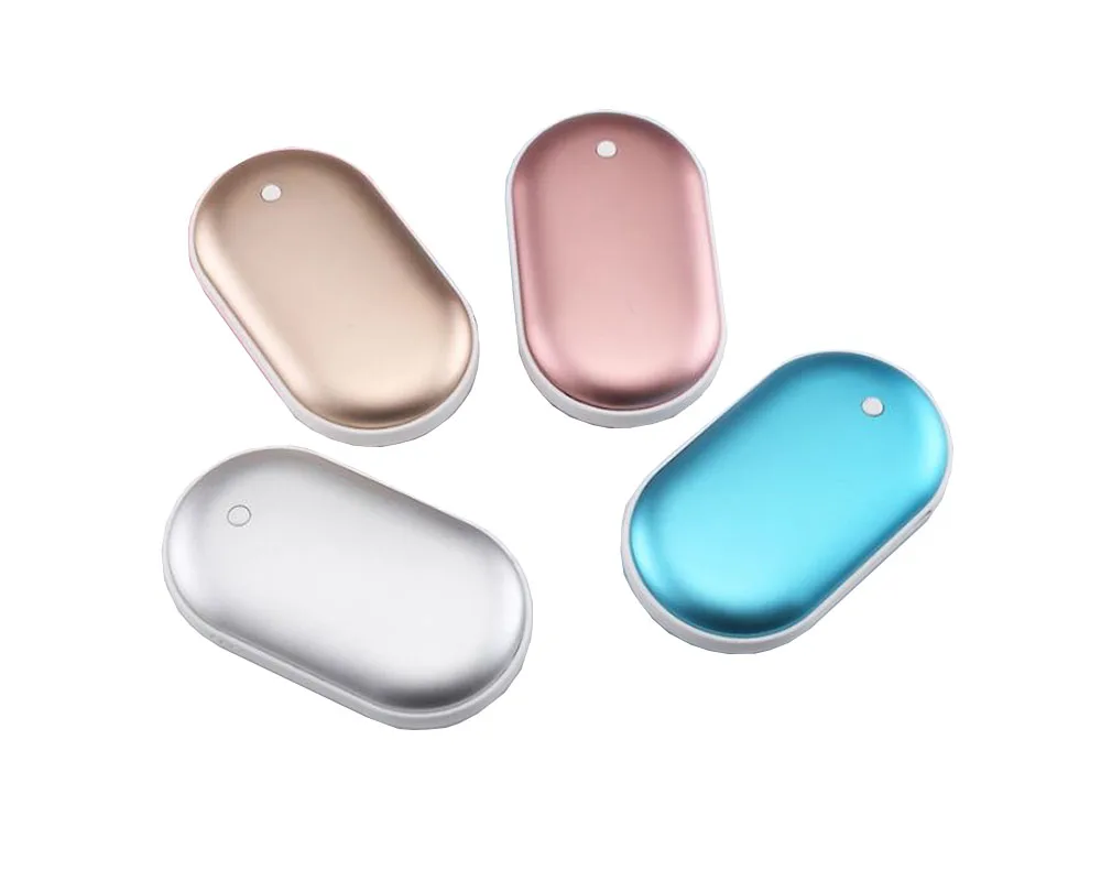 

New 2019 Trending Product Small Round Silvercrest Portable Charger Hand Warmer Power Bank 5000mah Oem