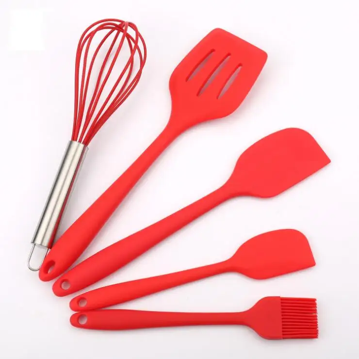 

5pcs-set silicon kitchen tools utensil set, As picture