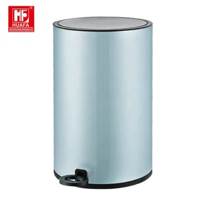 Image of Modern houseware products 410 Stainless steel 8L pedal trash bin with the cover can be closed slowly and mutely round trash can