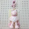Pink frog with teether baby hanging toy