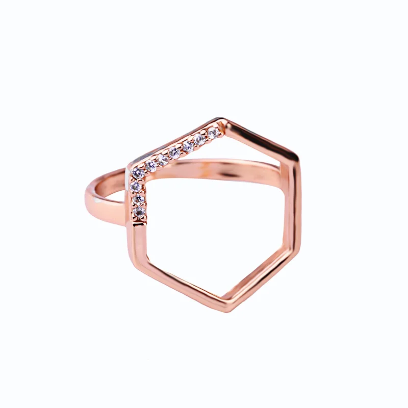

mj0017-1 Qingdao Kiss Me Simple Copper Rose Gold Hollow Couple Custom Design Ring