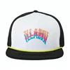 Guangjia Custom Made Neon Logo Mesh Flat Brim Rope Snapback Caps Trucker Hats Wholesale