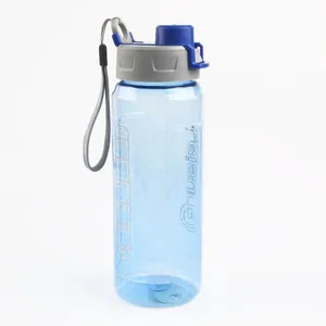 Image of plastic bottle with scale with cover clear plastic water bottle