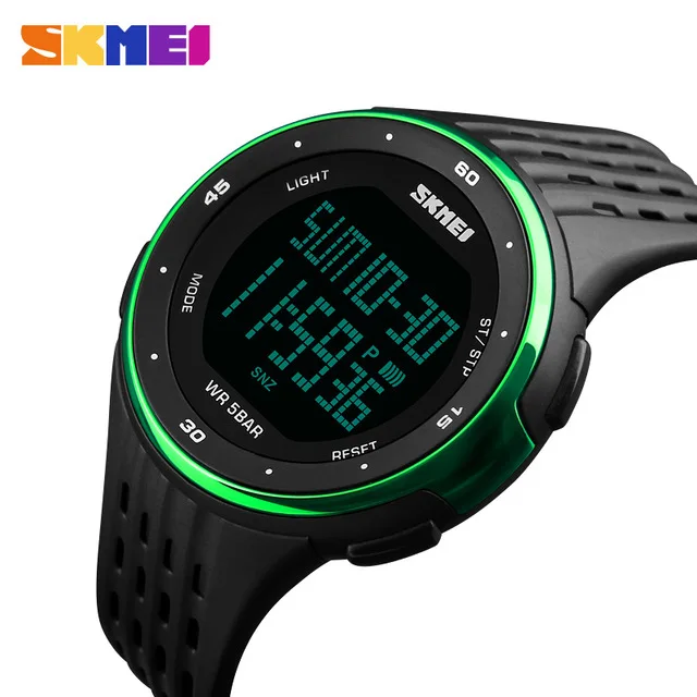 
SKMEI 1219 Women Men Digital Watch Hot Brand New Sport Style Waterproof Sports Military Silicon Led Watch 
