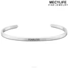 MECYLIFE Can Be Customized Inspiration Band Bangle Stainless Steel Fearless Bangle