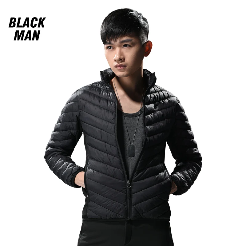 

Wholesale winter heated jacket 5v men waterproof coat with usb, Black