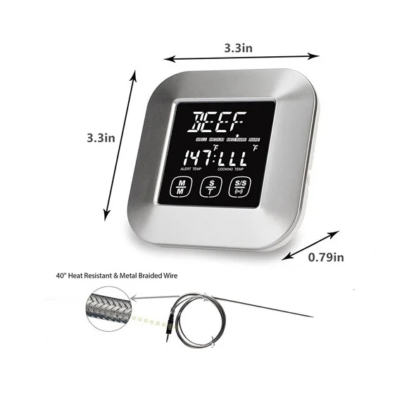 Digital Kitchen Food Meat Cooking Electronic Thermometer with Timer/Alarm-8