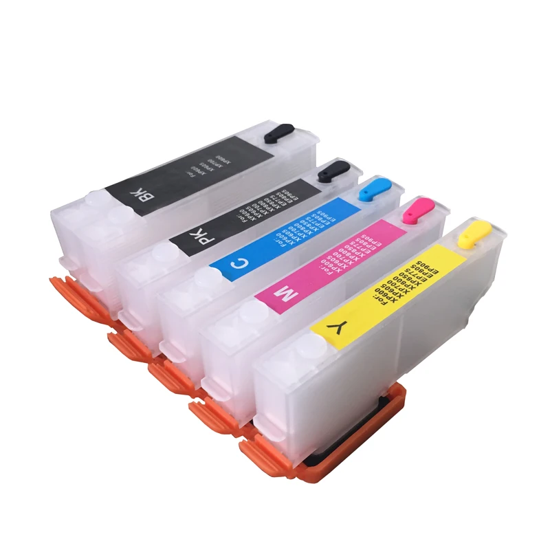 5color Refillable Cartridge With Auto Reset Chip For Epson Xp600/xp605/xp700/xp800 Printer Buy