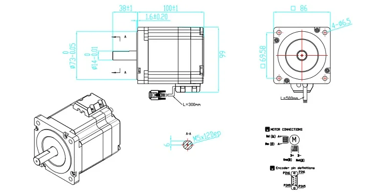 86mm 4.5Nm closed-loop step servo motor for cutting machine parts