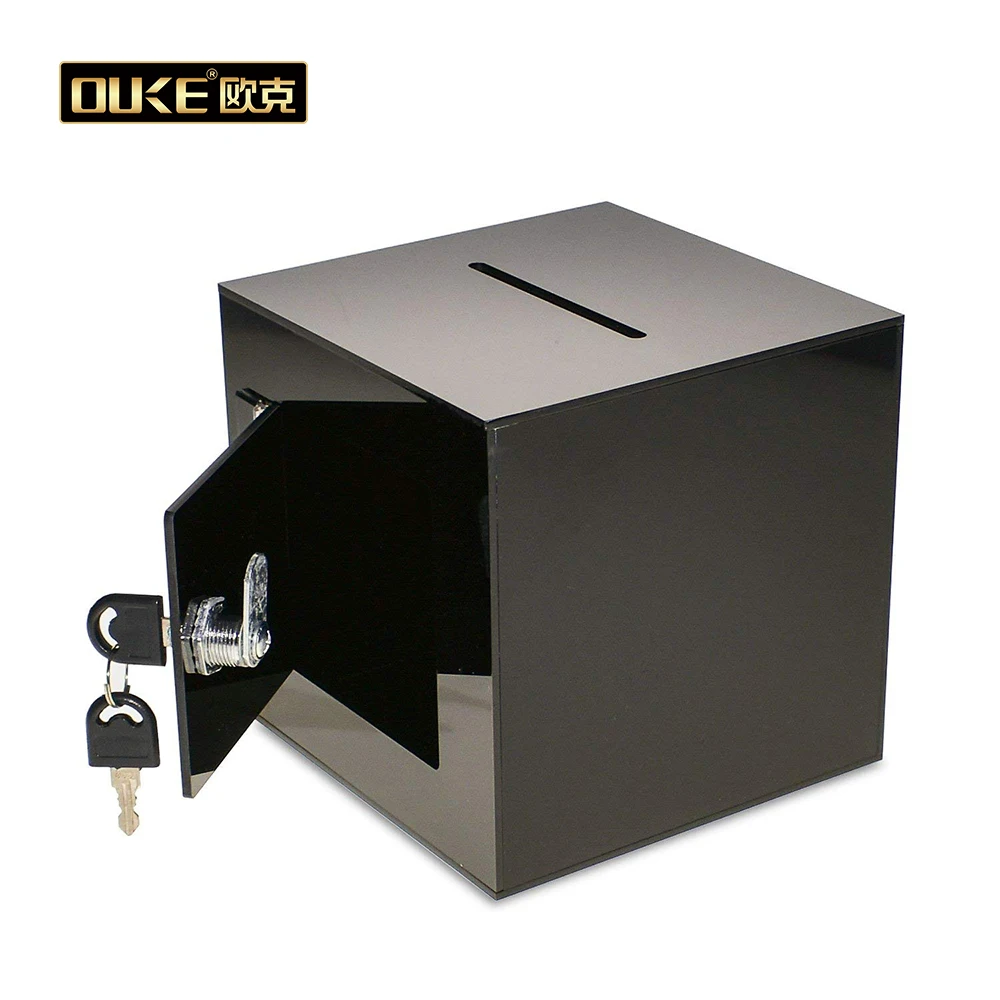 Wholesale Acrylic Donation Box Charity Collection Box,Custom Acrylic