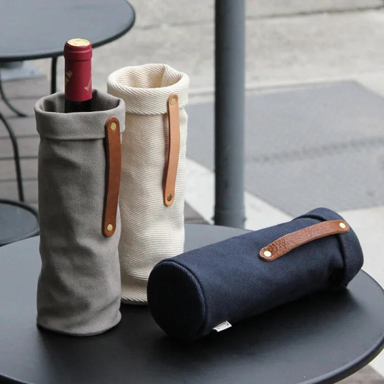 

glass carrier wine bottle gift bag blank canvas protector wine travel tote bag