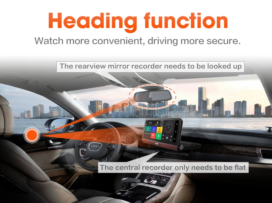 7.84 inch 4g android 5.1 system rearview mirror car dvr gps navigation wifi dash camera