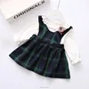Korean long sleeves cotton leave two princess styles new model 2 year old baby girl pari dress