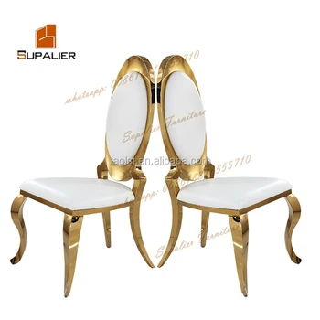 Leather Dining Room Furniture Gold Metal Frame Used Banquet Chairs For