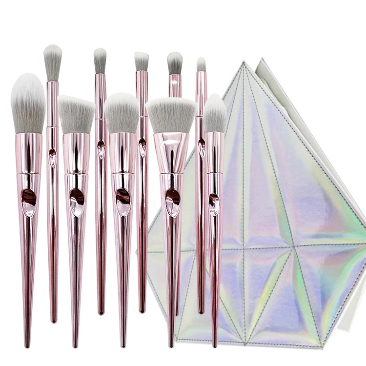 

2019 New Luxury rose gold 10pcs professional custom logo makeup brushes set, Picture