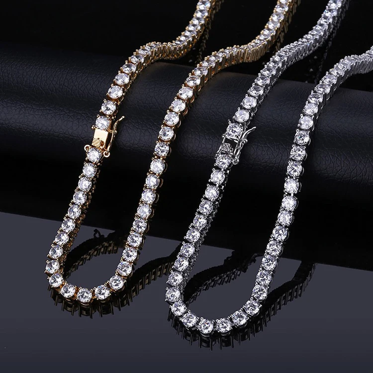 

Men  diamond chain high quality Rose gold iced out tennis chain bracelet