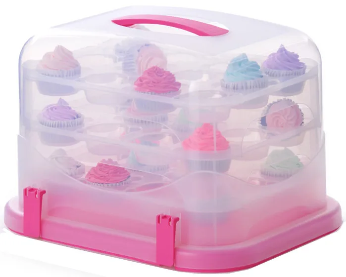 Wholesale Plastic 3 Tier 36 Pieces Mini Cake Carrier