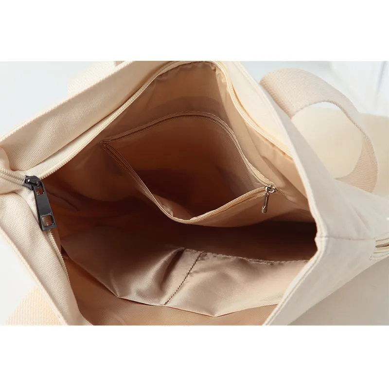 China supplier manufacture great quality promotional recycled 10oz 14oz canvas zipper bag white tote shopping bag