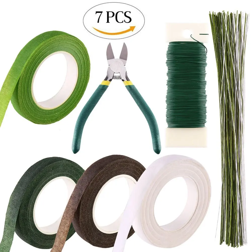 decora 22 gauge dark green floral stem wire for flower Gauge tape floral wire deals cheap stems decora cutter kits tools