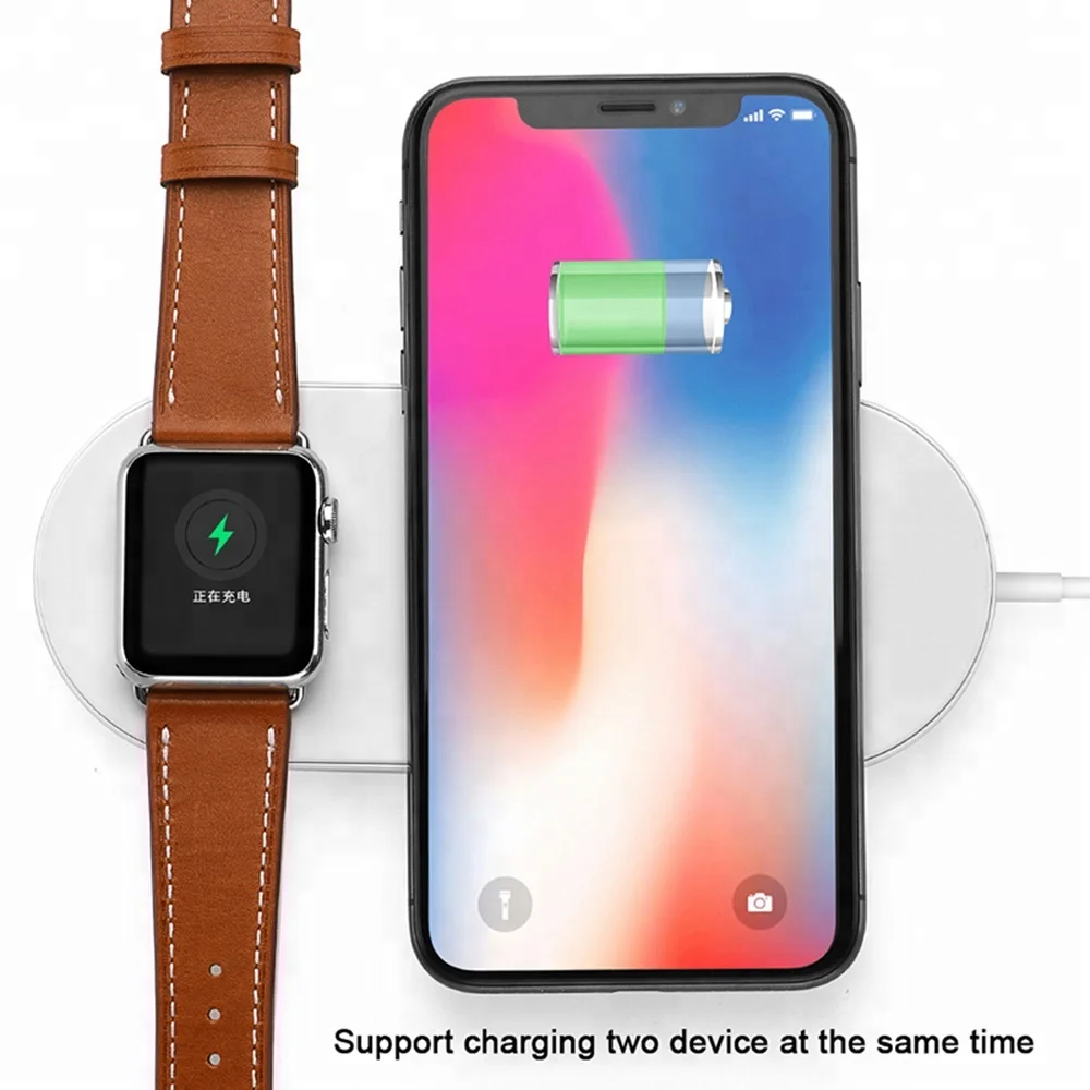 

Qi Wireless Charger Quick QC3.0 Fast Charging Simultaneously 5V/2A Chargers for Apple Watch For Iphone X Samsung SmartPhones