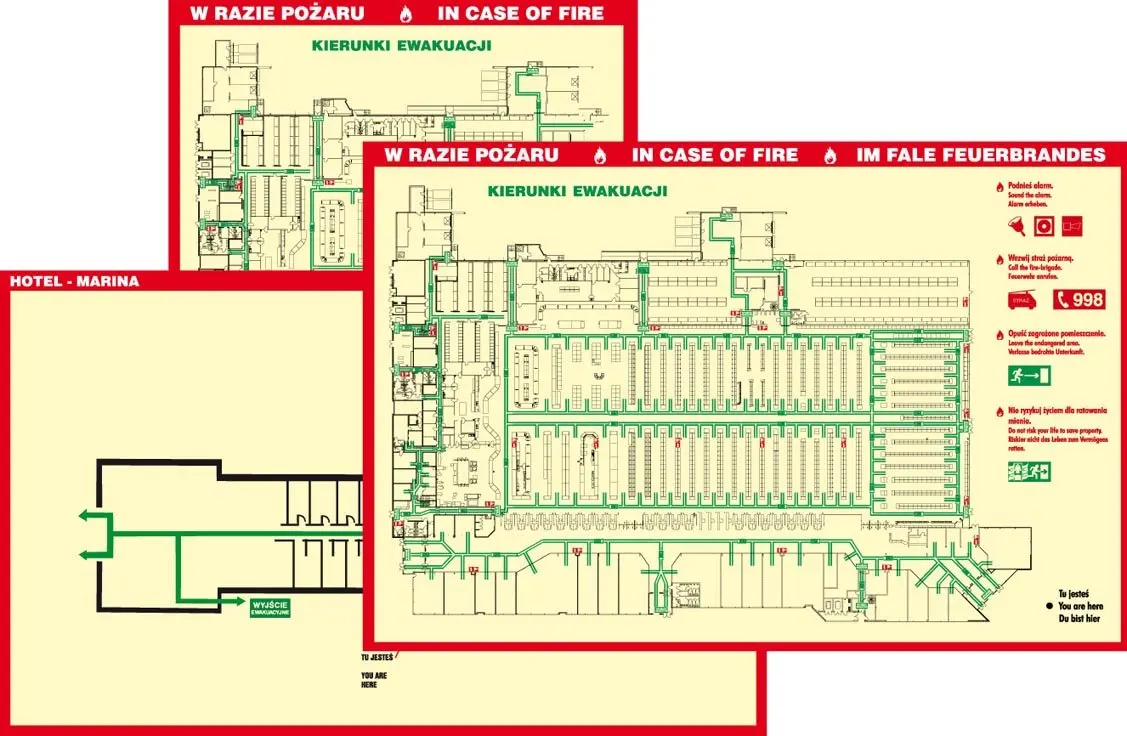 Photoluminescent plans d'évacuation d'urgence