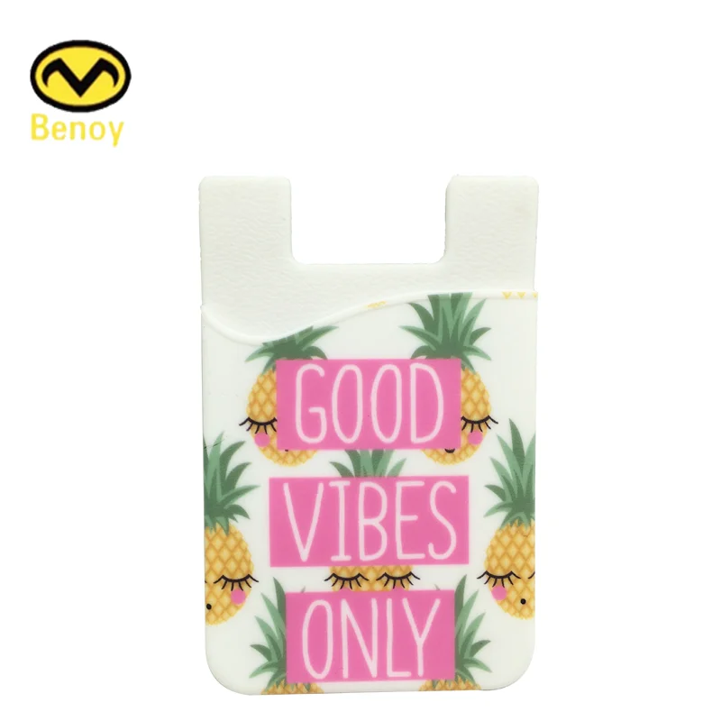 New Design RFID Protective silicone Card Holder 3M Adhesive Cell Phone Case Sticker Credit Card Holder