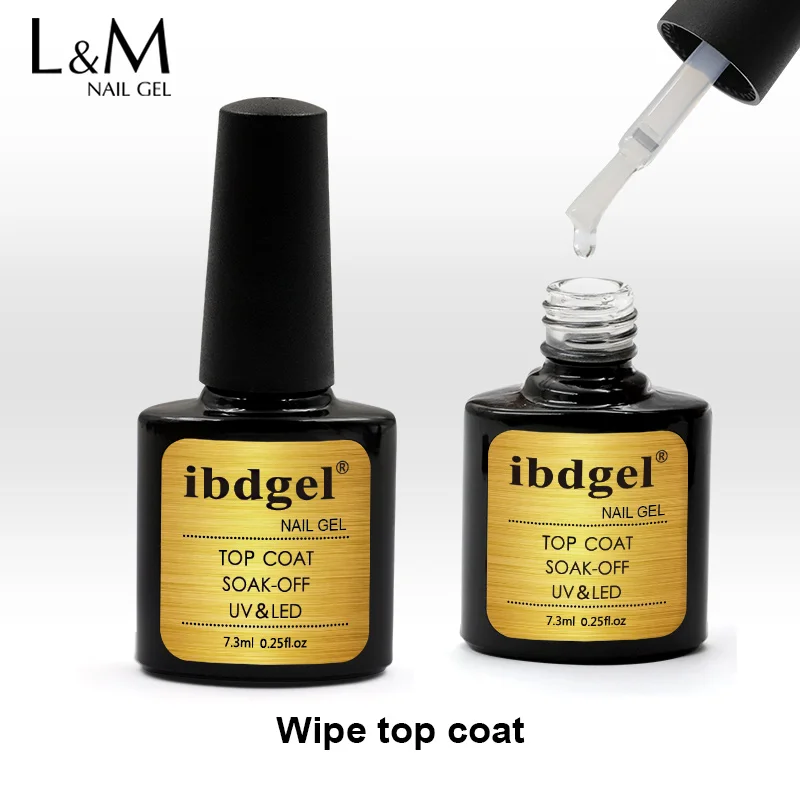 

ibdgel top brand nail gel top coat uv base coat matte no wipe cheap, Clear nail gel polish