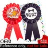fashion school kids gift cool cheap custom badge award rosette ribbon button