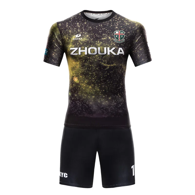 zhouka online wholesale design men football wear uniforms soccer jersey sublimated
