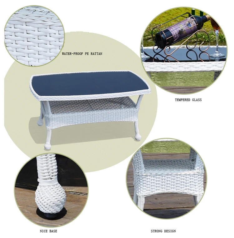 PE Rattan Garden Sets Outdoor Furniture Wicker Sofa with 4 Seats