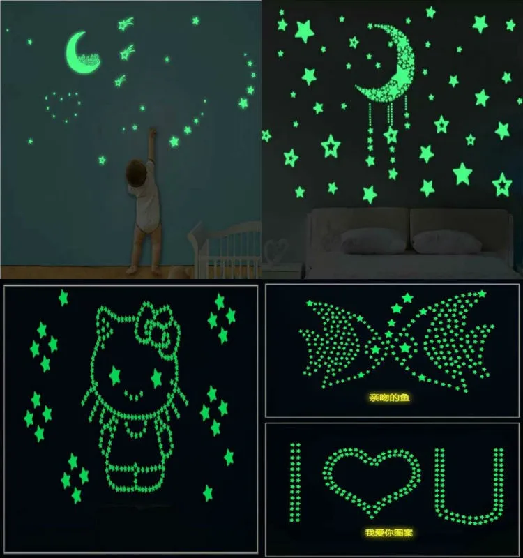 2 12 Hours Luminescent Glow Dark Ceiling Stickers Buy Glow Dark