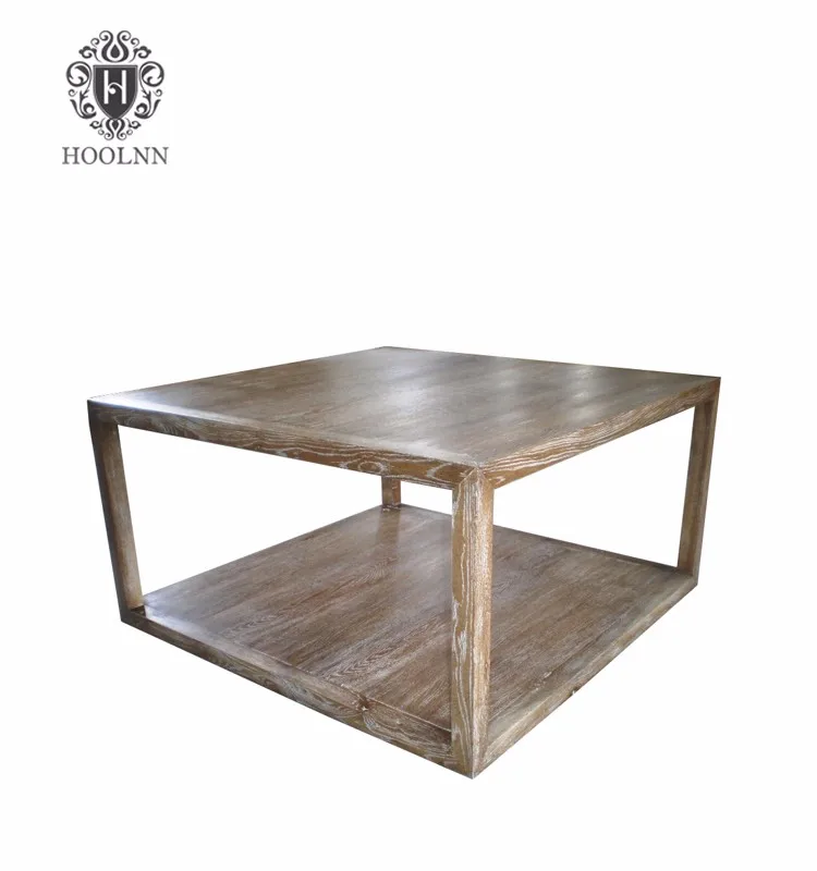 French Style Soild Wood Square Coffee Table for Living Room HL358