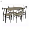 Metal and wooden dining breakfast table set