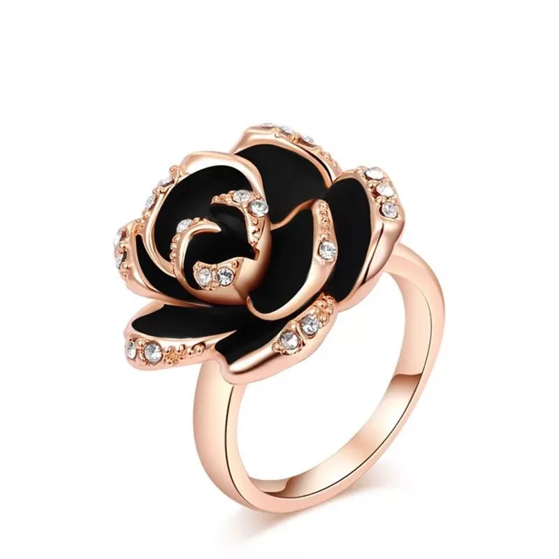 diamond lady jewelry gold crystal rose ring