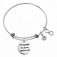 

Stainless Steel Adjustable friendship Bangles Infinity Charm Bracelets For Women