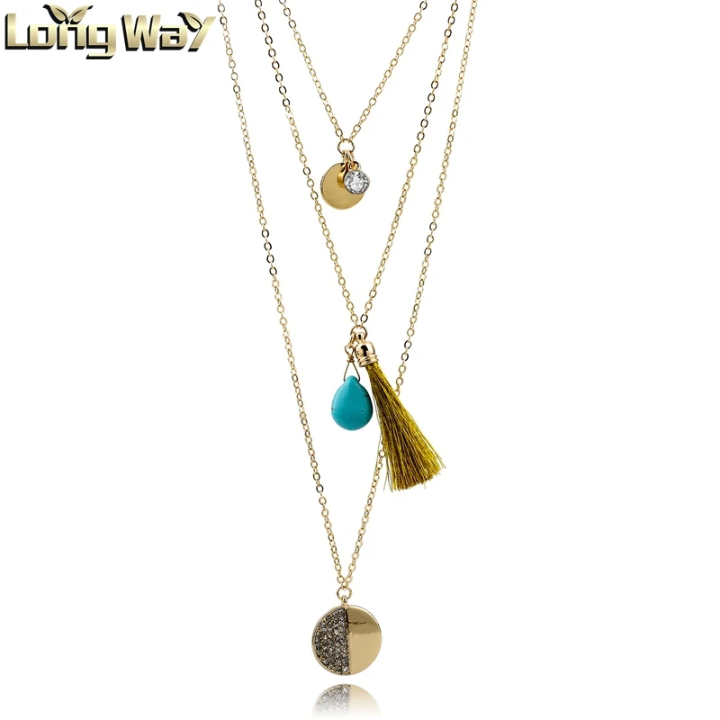 

Fashion multi-layer necklace for women ,metal necklace with pendant