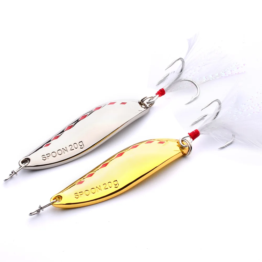 

Fulljion 28g/20g/7g Spoons Hard Fishing Lures Treble Hooks Metal Fishing Lure Baits Fishing Tackle Pesca DW393, Gold/silver color available