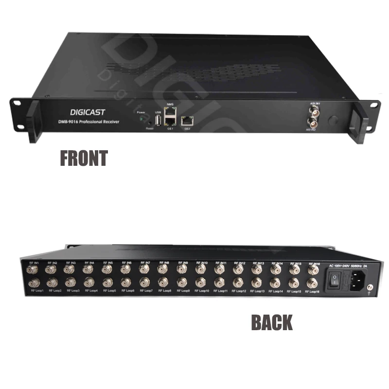 

(DMB-9016B) Digital TV Headend FTA 16 DVB-S2 to IP Gateway Tuners to IP Multiplexer